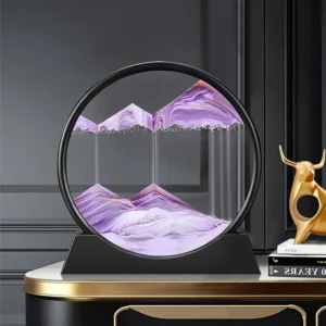 3D Moving Sand Art Picture Round Glass Deep Sea Sandscape Hourglass Quicksand Craft Flowing Sand Painting Office Home Decor Gift 1